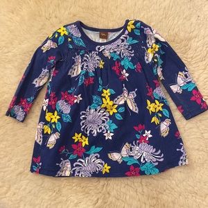 TEA Collection Floral shirt/dress, EUC 12-18mo